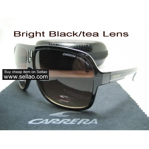 C-18 New Men Womens Retro Sunglasses Outdoor sport Glasses+Box  Bright Black/Tea Lens
