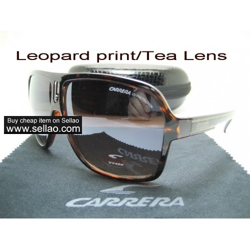 C-18 New Men Womens Retro Sunglasses Outdoor sport Glasses+Box  Leopard Print/Tea Lens