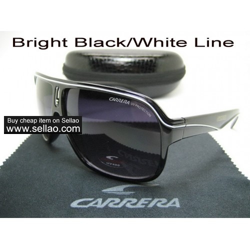 C-19 New Men Womens Retro Sunglasses Outdoor sport Glasses+Box  Bright Black/White Line