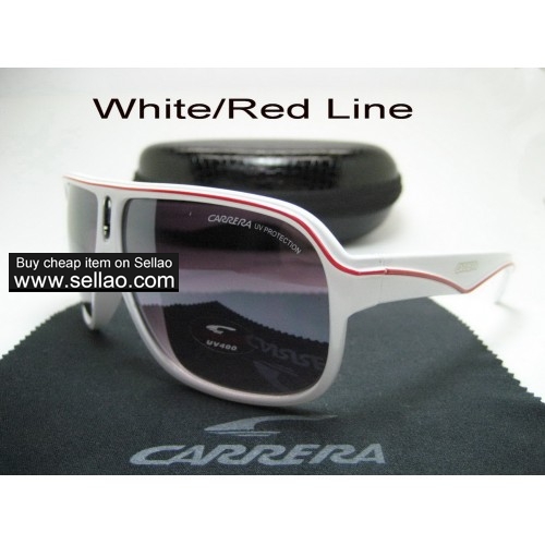 C-19 New Men Womens Retro Sunglasses Outdoor sport Glasses+Box  White/Red Line