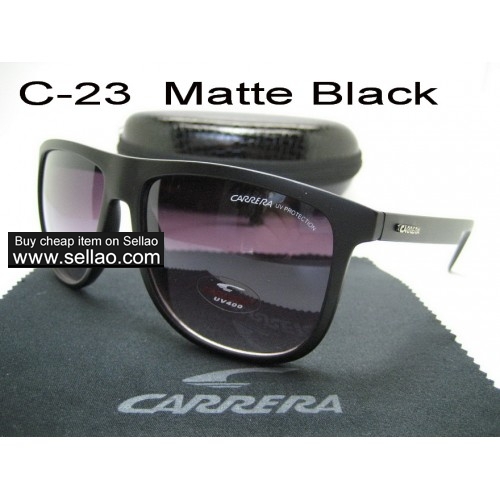 C-23 New Men Womens Retro Sunglasses Outdoor sport Anti-UV Glasses+Box  Matte Black