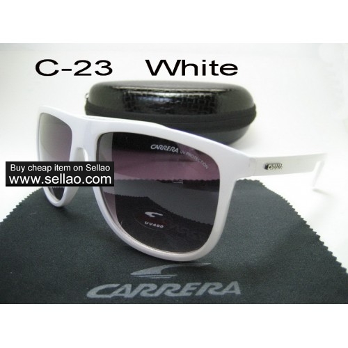 C-23 New Men Womens Retro Sunglasses Outdoor sport Anti-UV Glasses+Box  White