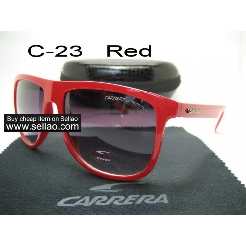 C-23 New Men Womens Retro Sunglasses Outdoor sport Anti-UV Glasses+Box  Red
