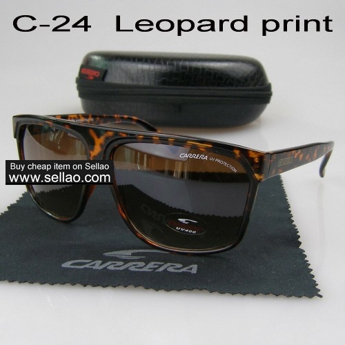 C-24 New Men Womens Retro Sunglasses Outdoor sport Anti-UV Glasses+Box  Leopard Print