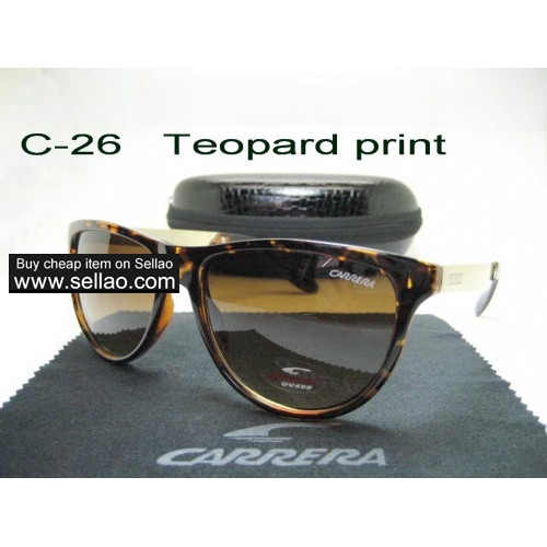 C-26 New Men Womens Retro Sunglasses Outdoor sport Anti-UV Glasses+Box  Leopard Print