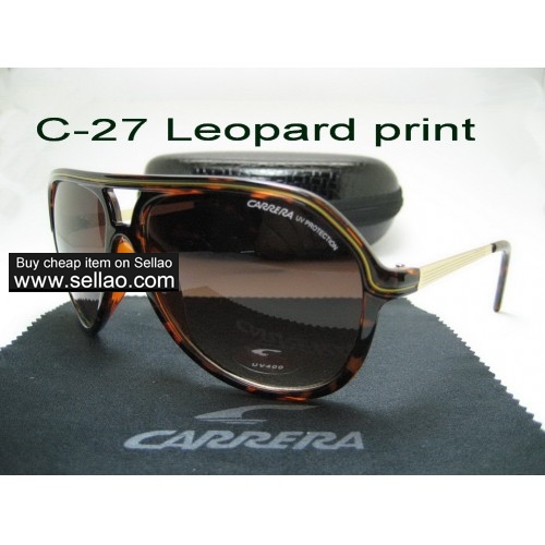 C-27 New Men Womens Retro Sunglasses Outdoor sport Anti-UV Glasses+Box  Leopard Print