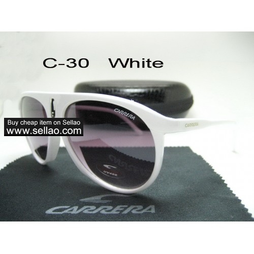 C-30 New Men Womens Retro Sunglasses Outdoor sport Anti-UV Glasses+Box  White