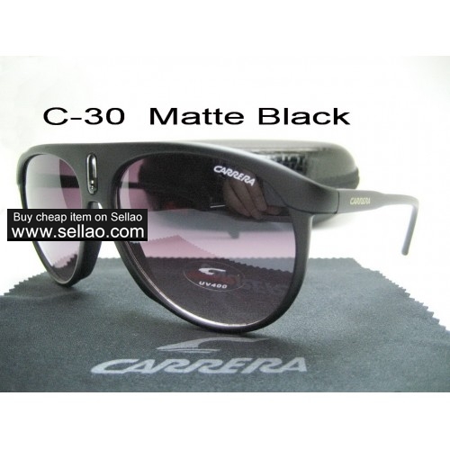 C-30 New Men Womens Retro Sunglasses Outdoor sport Anti-UV Glasses+Box  Matte Black