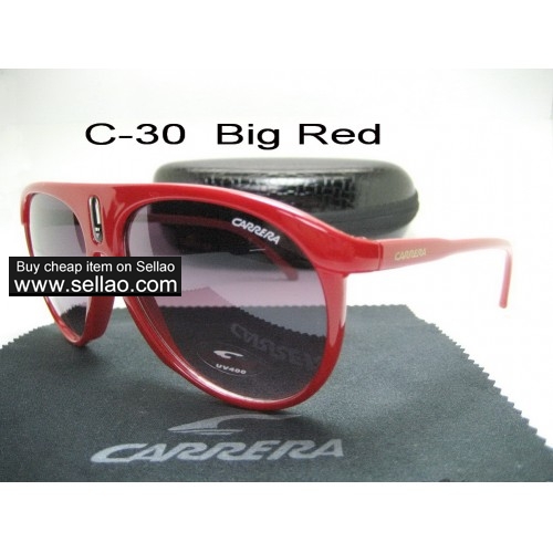C-30 New Men Womens Retro Sunglasses Outdoor sport Anti-UV Glasses+Box  Red