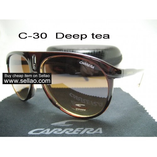 C-30 New Men Womens Retro Sunglasses Outdoor sport Anti-UV Glasses+Box  Deep tea