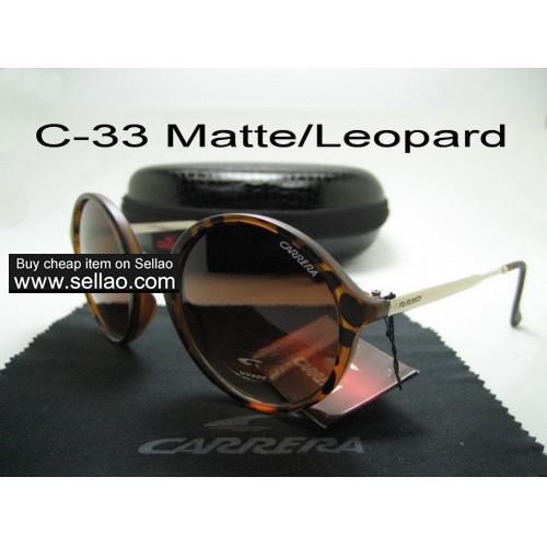 C-33 New Men Womens Retro Sunglasses Outdoor sport Anti-UV Glasses+Box Matte Leopard