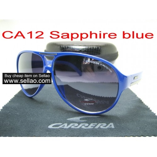 CA12 CARRERA New Men Womens Retro Sunglasses Outdoor sport Anti-UV Glasses+Box Royal Blue