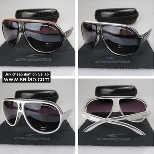 C-4 CARRERA New Men Womens Retro Sunglasses Outdoor sport Anti-UV Glasses+Box  White