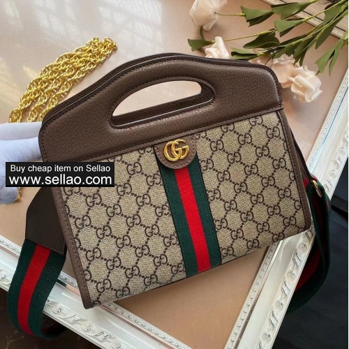 Gucci leather flower hand-held briefcase