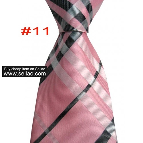 B#11  #100%Silk Jacquard Woven Handmade Men's Tie Necktie Pink