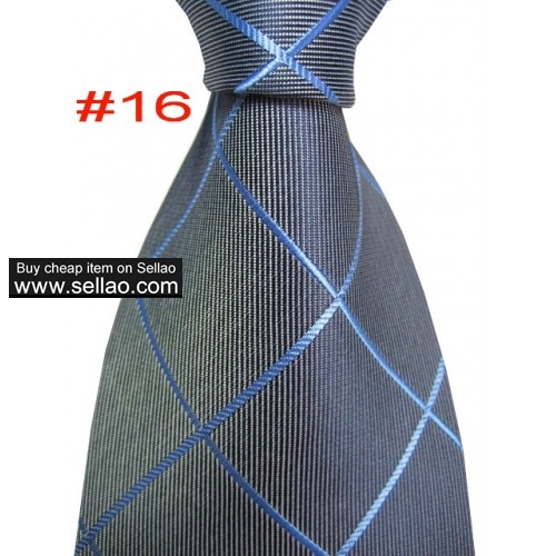 B#16  #100%Silk Jacquard Woven Handmade Men's Tie Necktie Gray
