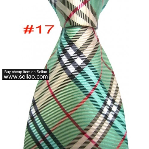 B#17  #100%Silk Jacquard Woven Handmade Men's Tie Necktie Green