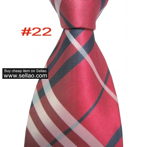 B#22  #100%Silk Jacquard Woven Handmade Men's Tie Necktie Red