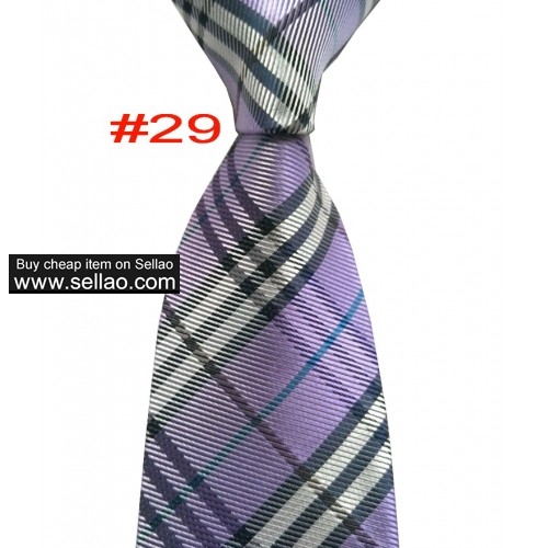 B#29  #100%Silk Jacquard Woven Handmade Men's Tie Necktie Purple