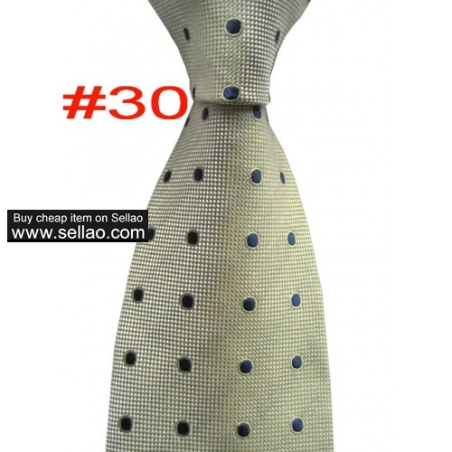 B#29  #100%Silk Jacquard Woven Handmade Men's Tie Necktie beige/yellow