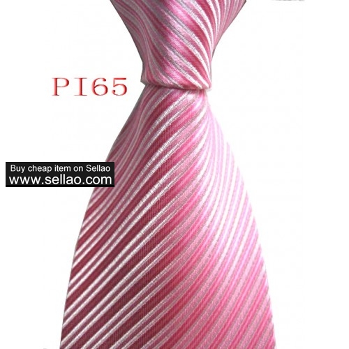 PI65  #100%Silk Jacquard Woven Handmade Men's Tie Necktie  Pink