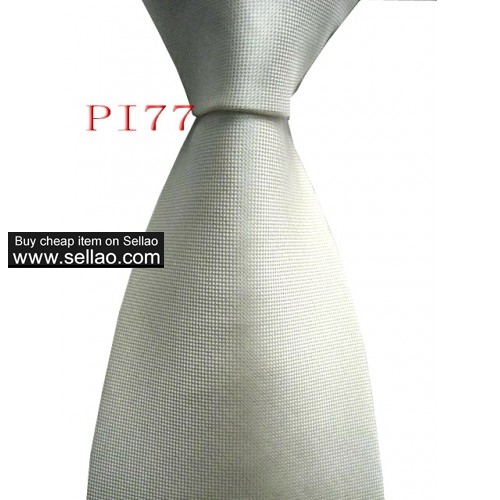 PI77  #100%Silk Jacquard Woven Handmade Men's Tie Necktie  beige, yellow