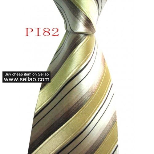 PI82  #100%Silk Jacquard Woven Handmade Men's Tie Necktie