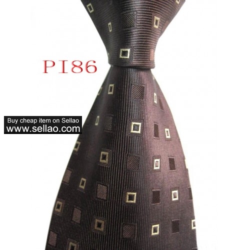 PI86  #100%Silk Jacquard Woven Handmade Men's Tie Necktie