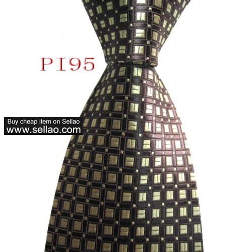 PI95  #100%Silk Jacquard Woven Handmade Men's Tie Necktie