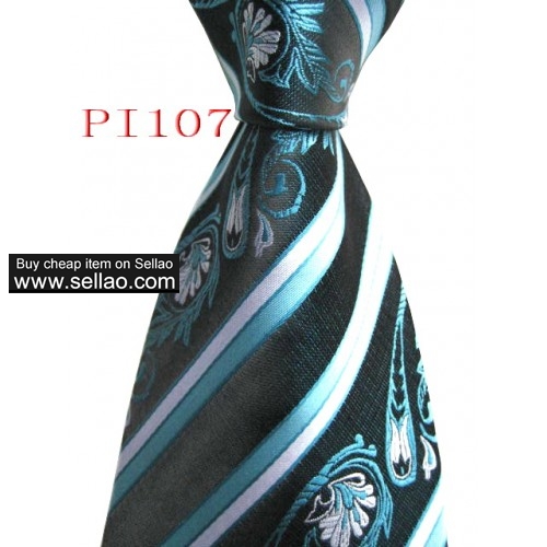 PI 107  #100%Silk Jacquard Woven Handmade Men's Tie Necktie