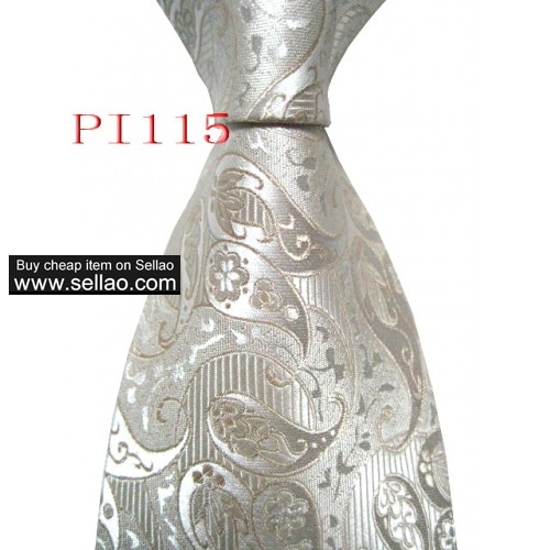 PI 115  #100%Silk Jacquard Woven Handmade Men's Tie Necktie