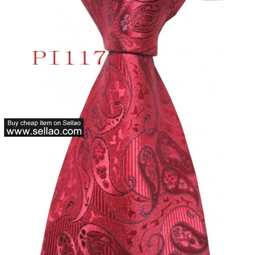 PI 117  #100%Silk Jacquard Woven Handmade Men's Tie Necktie