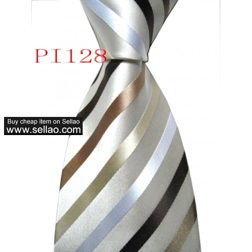 PI 128  #100%Silk Jacquard Woven Handmade Men's Tie Necktie