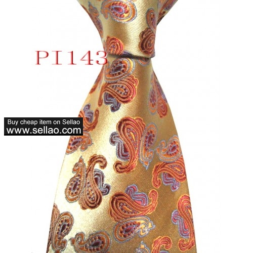 PI 143  #100%Silk Jacquard Woven Handmade Men's Tie Necktie