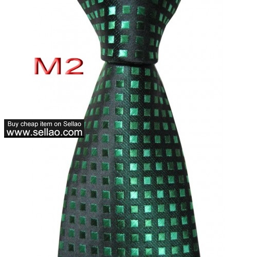 M2  #100%Silk Jacquard Woven Handmade Men's Tie Necktie