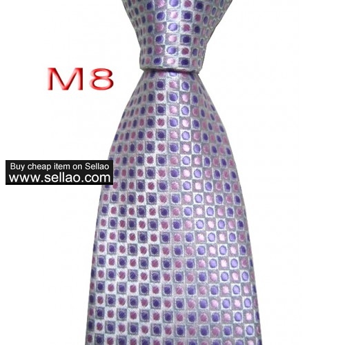 M8  #100%Silk Jacquard Woven Handmade Men's Tie Necktie