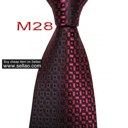M28  #100%Silk Jacquard Woven Handmade Men's Tie Necktie