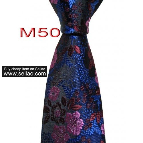 M50  #100%Silk Jacquard Woven Handmade Men's Tie Necktie