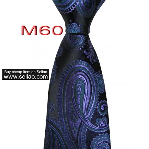 M60  #100%Silk Jacquard Woven Handmade Men's Tie Necktie