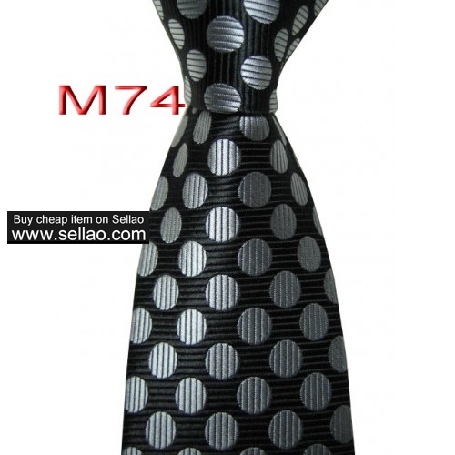 M74  #100%Silk Jacquard Woven Handmade Men's Tie Necktie