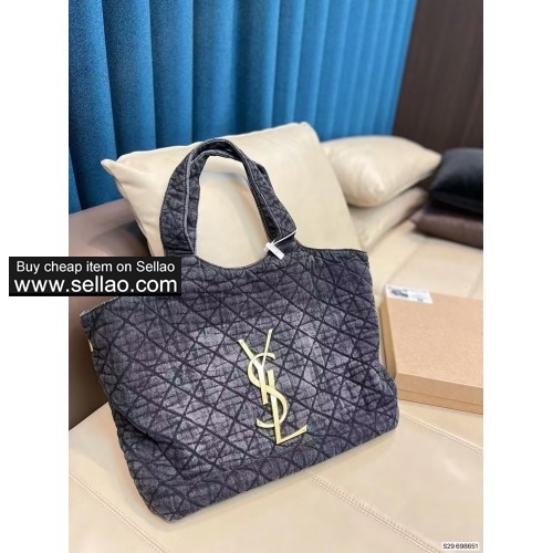Oversize womens totes large capacity shopping bags denim canvas handbags gold letter supersoft desig