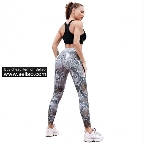 YBPD-0018,yoga dance pants small snake print buttock lifting high waist women sport leggings
